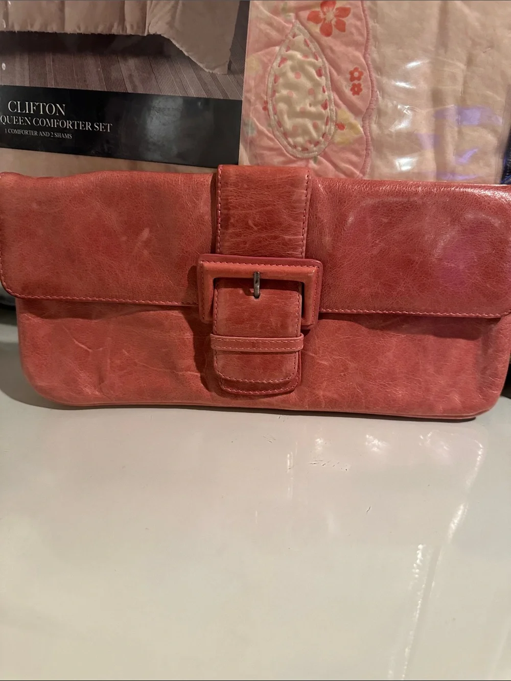 HOBO Coral Buckle Leather Clutch